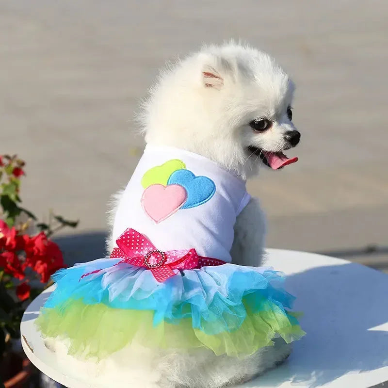 Dog Summer Dress Cat Lace Skirt Pet Clothing Chihuahua Stripe Skirt Puppy Cat Princess Apparel Cute Puppy Clothe Dog Accessories