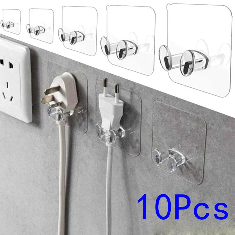 5/10/20 Pcs Wall Storage Hook Punch-free Power Plug Socket Holder Kitchen Stealth Hook Wall Adhesive Hanger Bathroom