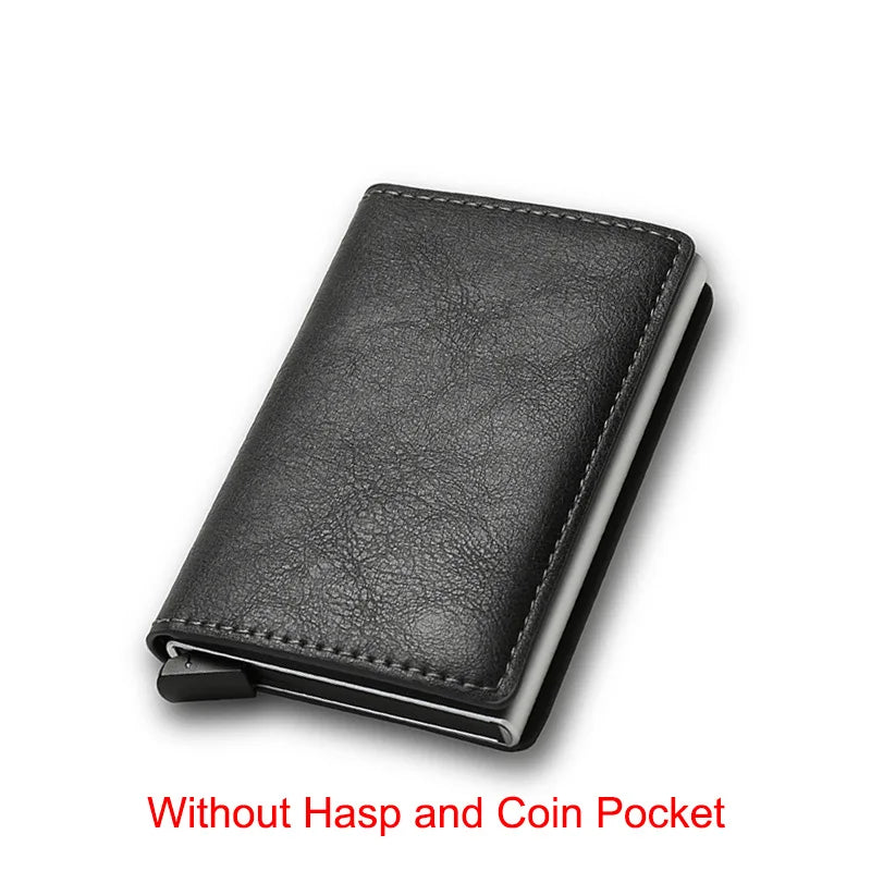 Carbon Fiber Slim Aluminum Men Wallet ID Credit Card Holder Mini RFID Wallet Automatic Pop up Bank Card Case Black Vallet 2023